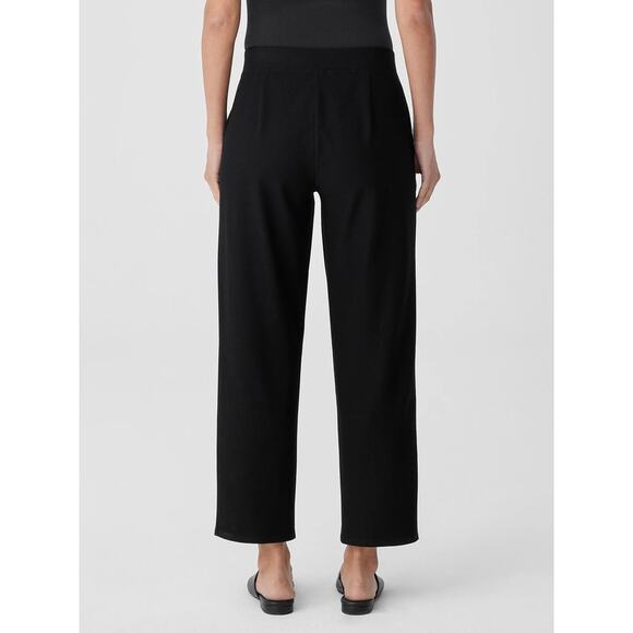 Eileen Fisher Womens Pants Sz S Black Washable Stretch Crepe Pockets Ankle - Picture 2 of 9